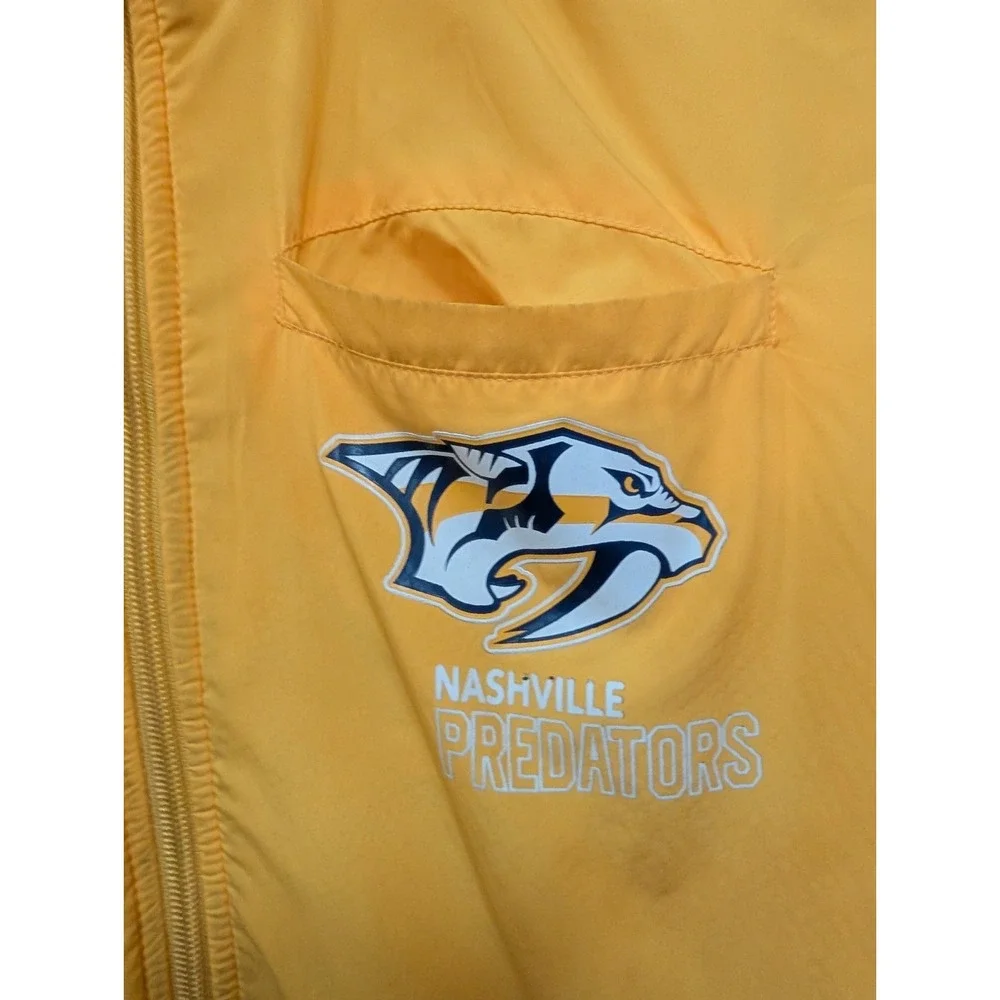Wear by Erin Andrews Nashville Predators Jacket Mens L Yellow White Windbreaker